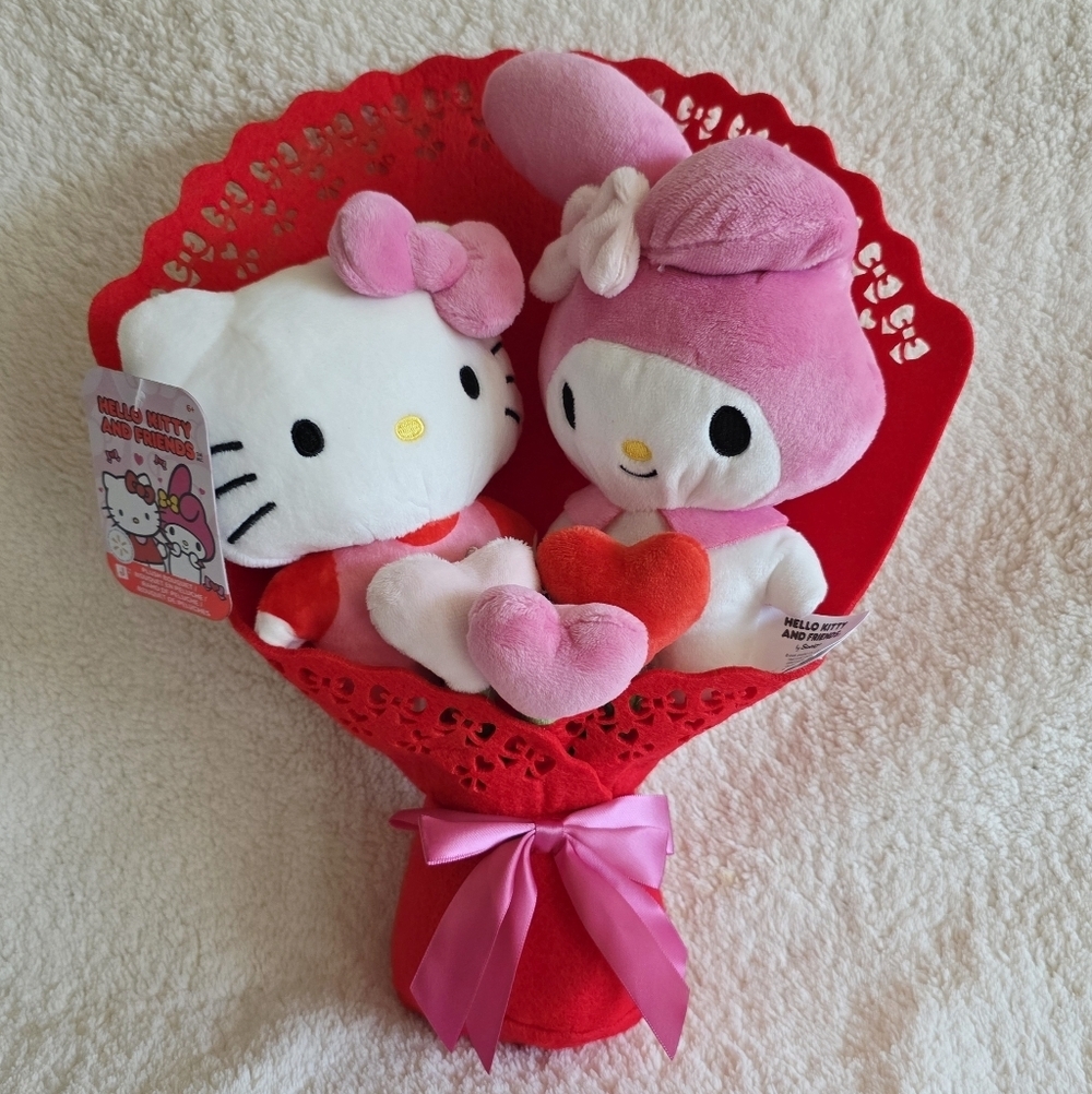 NWT Hello Kitty and Friends 2026 Valentine’s Day Bouquet with Plush Hearts Gift